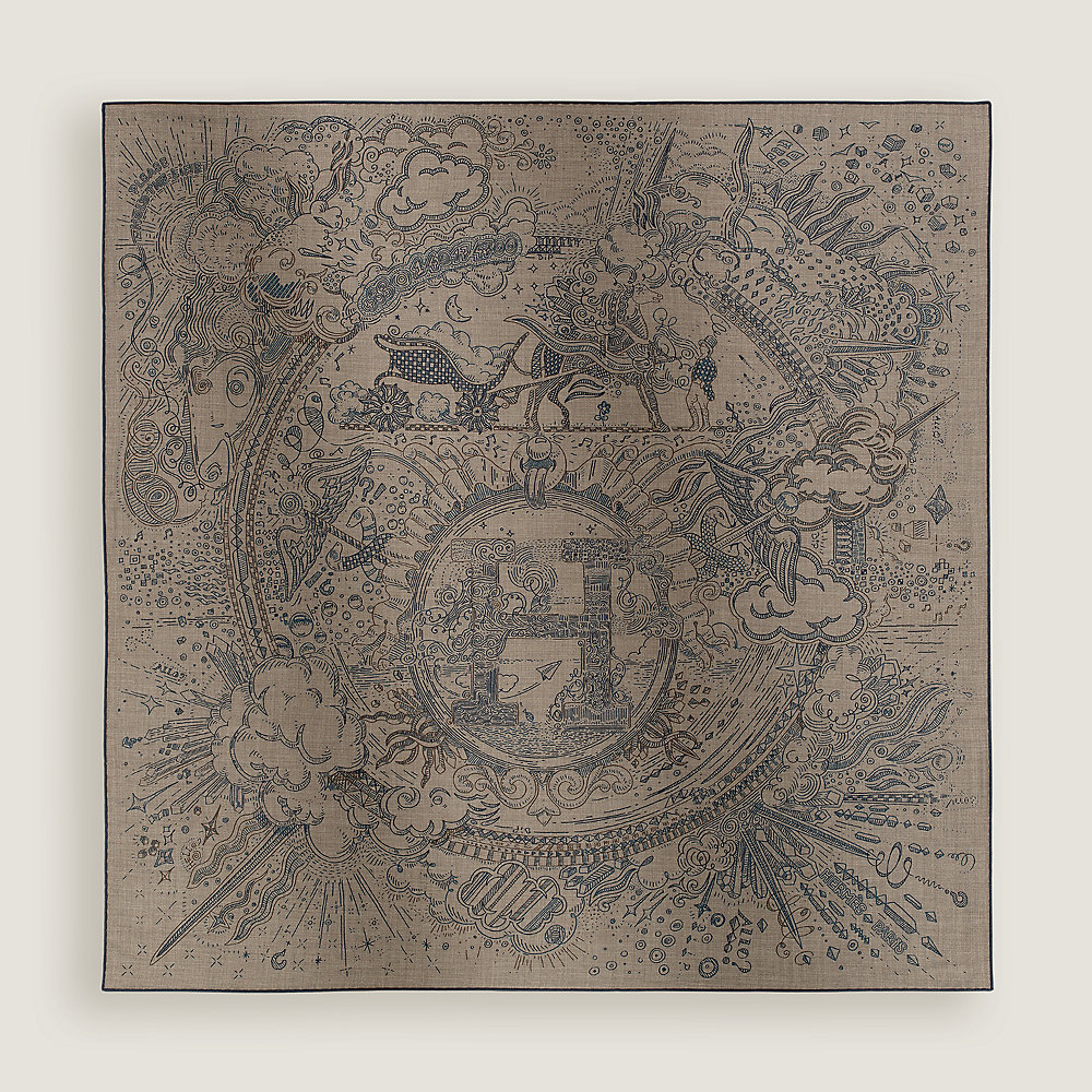 Please Hold The Line scarf 100 - Brown | Hermès Mainland China